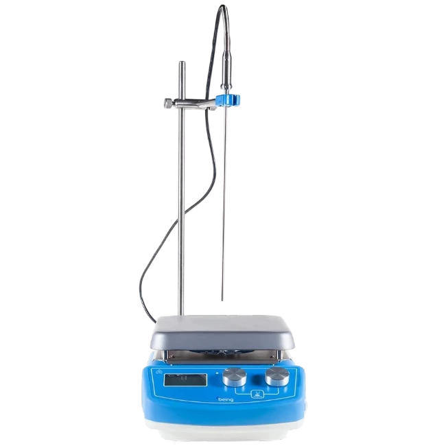 BEING BMS Series square plate magnetic heated stirrer with temperature probe