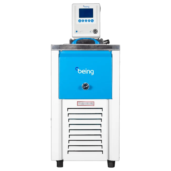 BP-5B compact circulating heating cooling bath with -40°C to 150°C temperature range, built-in circulation pump, and stainless steel chamber for laboratory temperature control and external circulation applications_ Being India